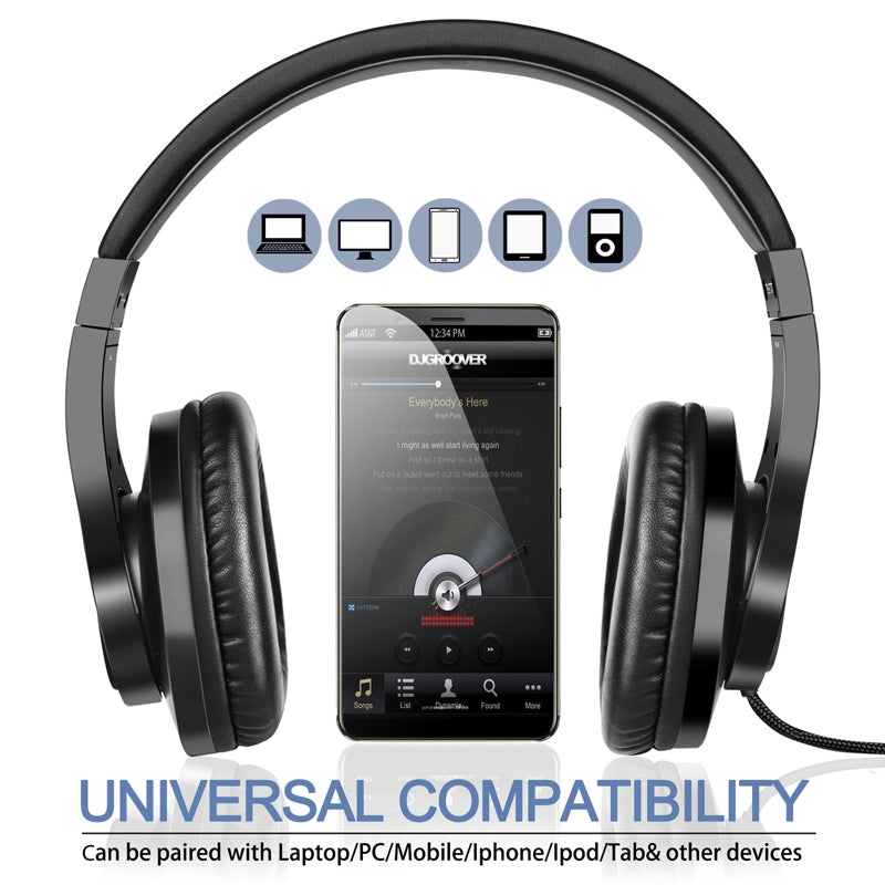 ONEODIO T3 hovedtelefoner 3,5 mm kablet stereo over øret headset med mikrofon til computertelefon pc ONEODIO T3 hovedtelefoner 3,5 mm kablet stereo over øret headset med mikrofon til computertelefon pc